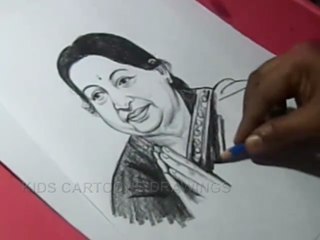 How to Draw AIADMK leader Jayalalitha Drawing