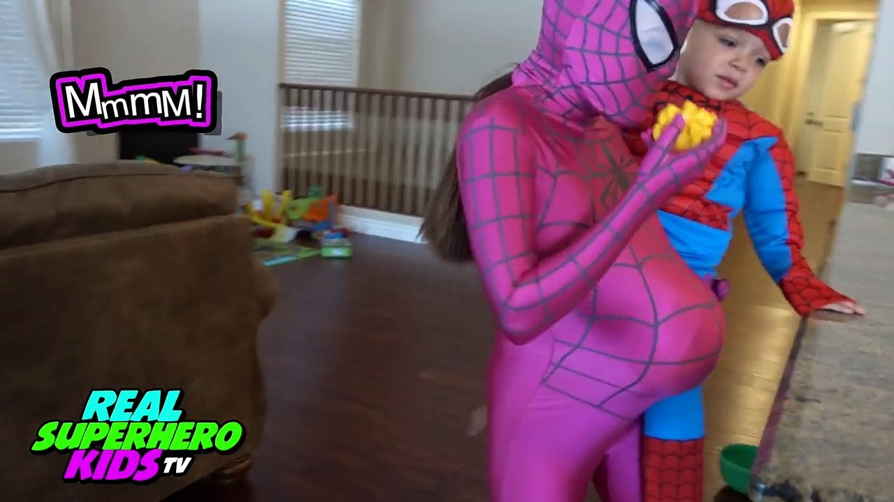 Pregnant Pink Spidergirl and Frozen Elsa POO COLORED BALLS vs JOKER Funny Superheroes In Real Life
