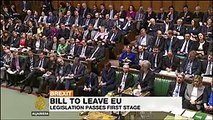 British MPs pass first stage of Brexit bill