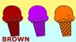 Learn Colors With Cone Ice Cream Coloring Page | Learning colors for Babies Kids Toddlers