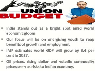 union budget 2017 - Highlights
