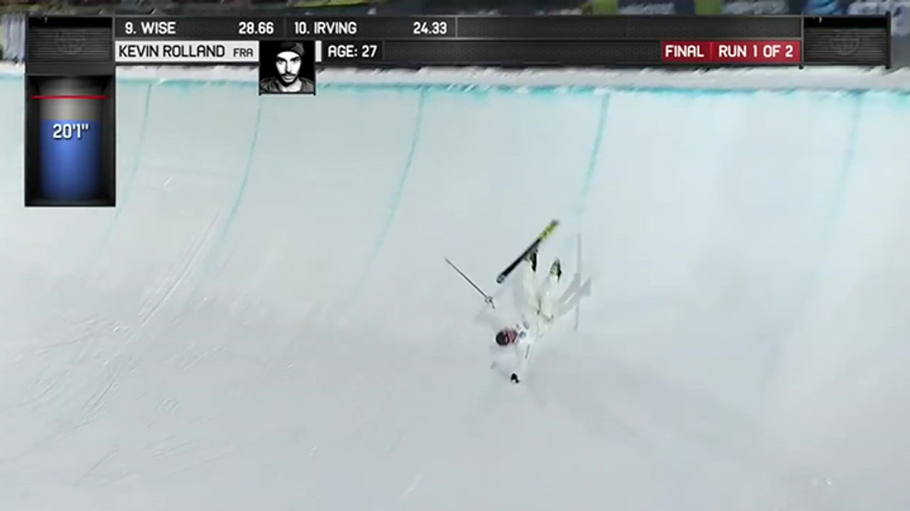 Kevin Rolland chute lors de son 1er run aux X Games