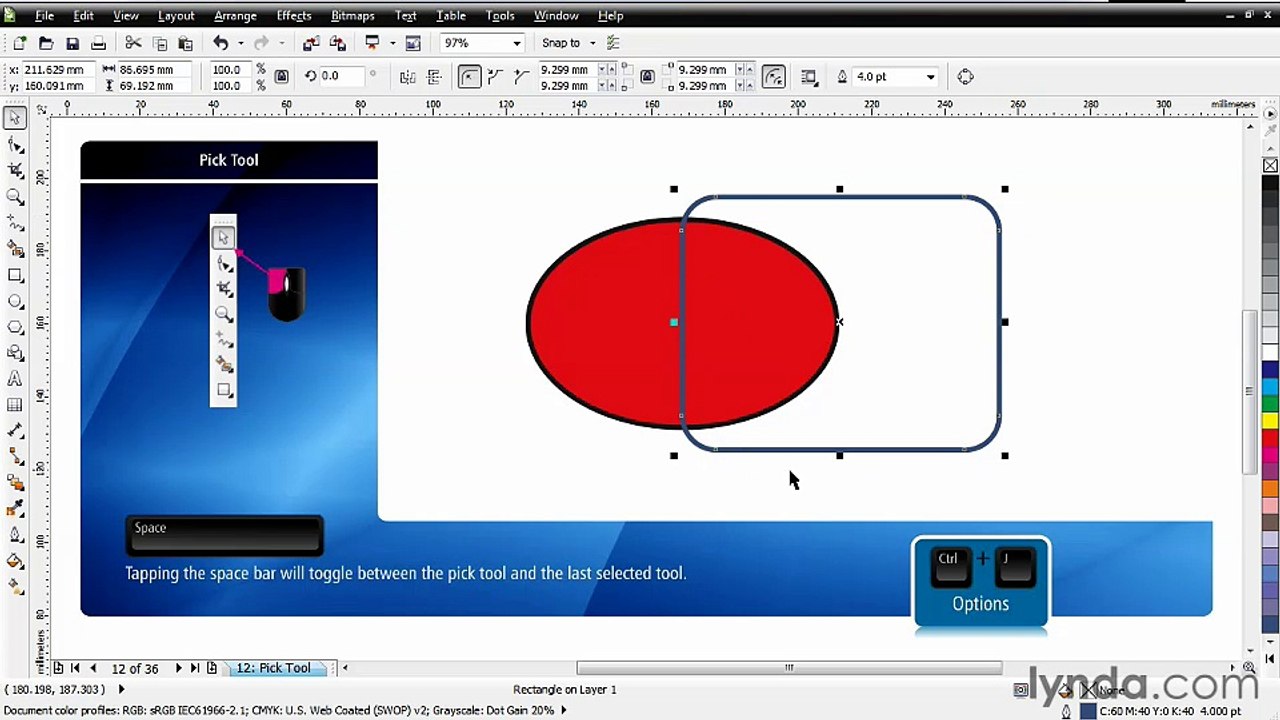 CorelDRAW Essential Training - Using the Pick tool