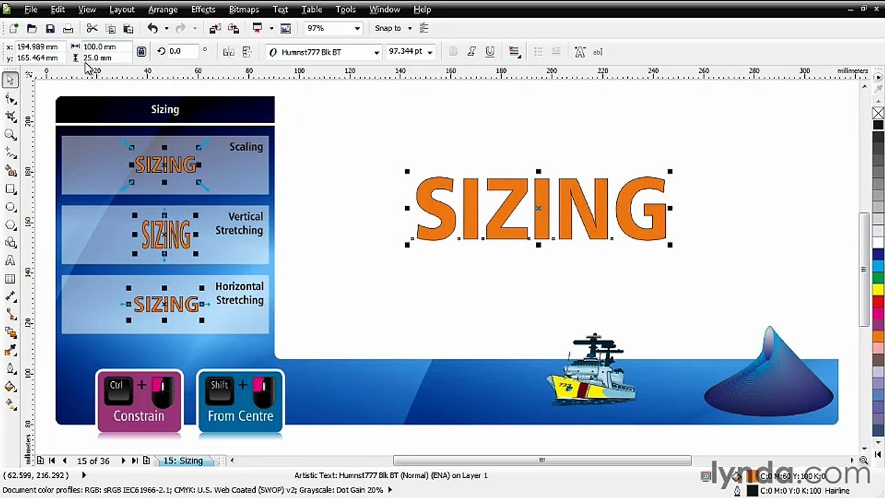 CorelDRAW Essential Training – Sizing objects