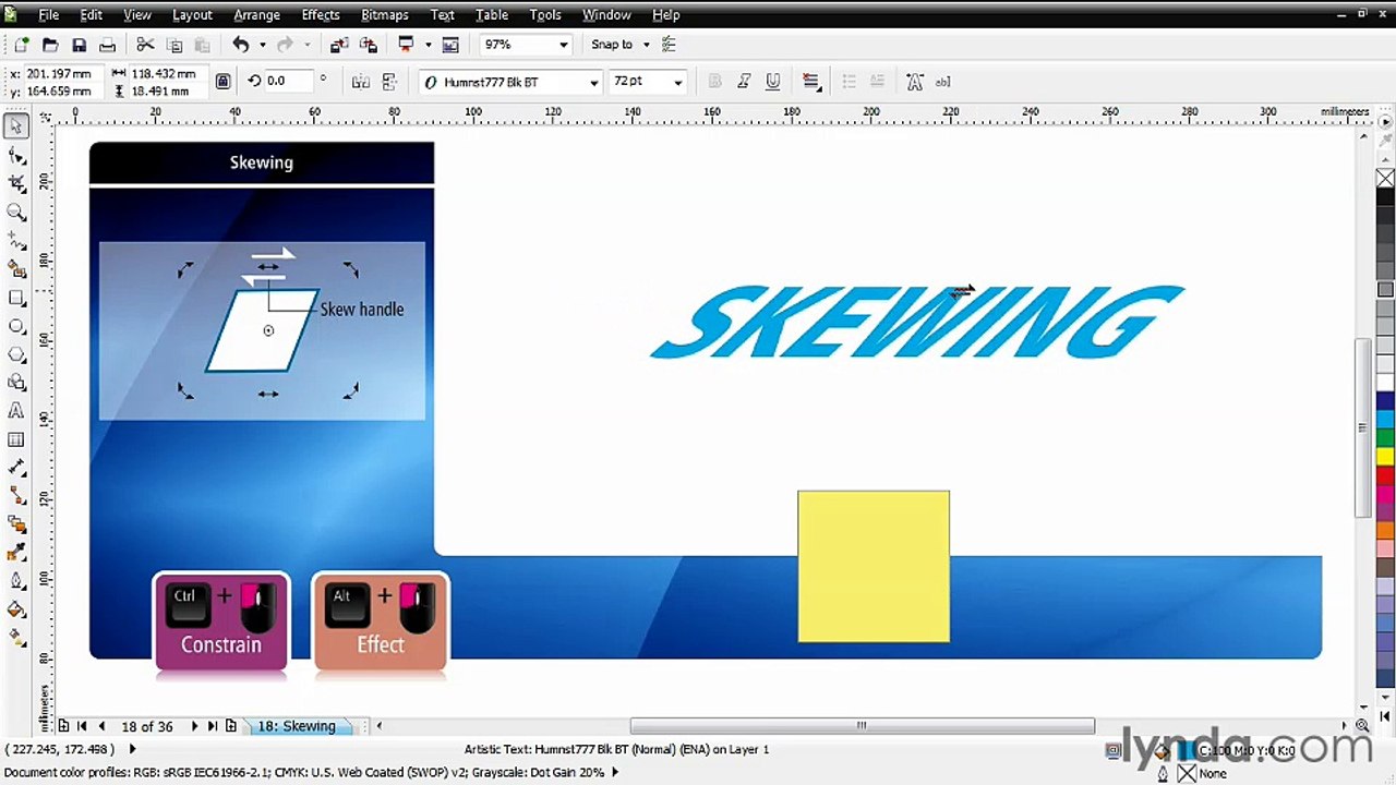 CorelDRAW Essential Training – Skewing objects