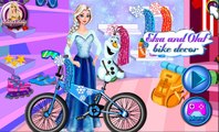 Дисней замороженные Эльза и Олаф игры Эльза и Олаф велосипед Декор игры для детей в HD новый
