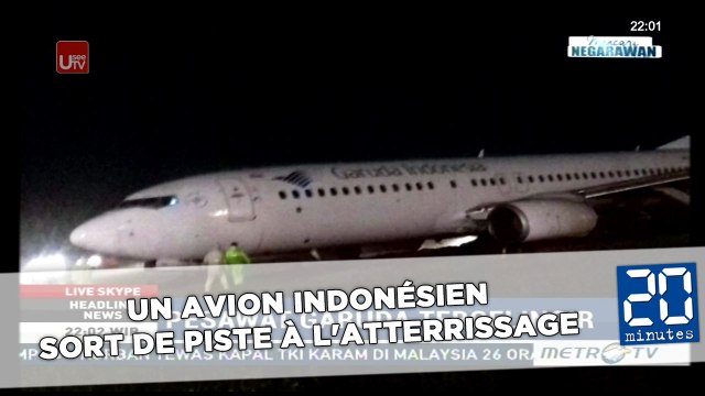 Un avion indonésien sort de piste à l'atterrissage