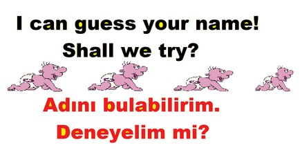 I can guess your name - Shall we try? - Adını bulabilirim!