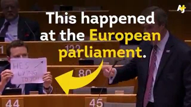 He's lying to you - UK's Nigel Farage Trolled in European Parliament