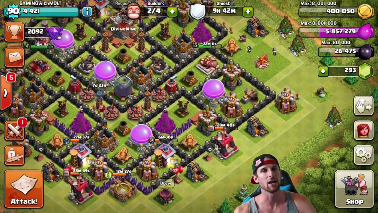 AGAINST THE RULES  - Clash of Clans -  This guy Doesnt Know the Rules  - UPGRADING TH9