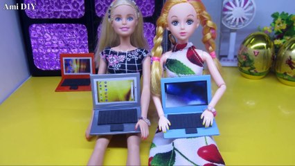 DIY How to make a doll laptop - Cách đơn giản để làm máy tính Laptop cho búp bê - Ami DIY