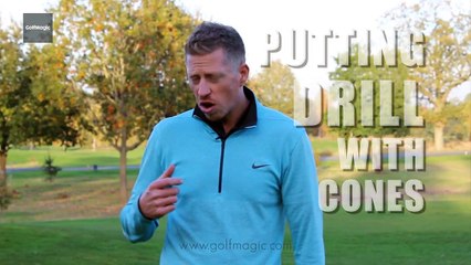 Golf Instruction Tips: Putting drills with cones #13