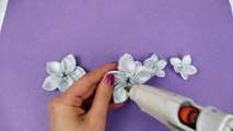 DIY Ribbon flower I Wedding hair comb I Kanzashi flower tutorial-Stc7J26Sjx8