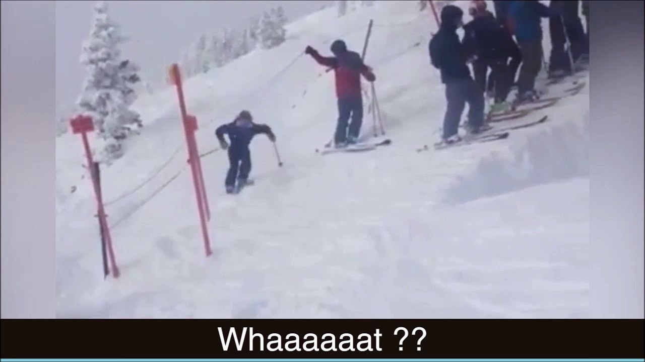 Un skieur se jette d'une falaise... Saut de dingue!