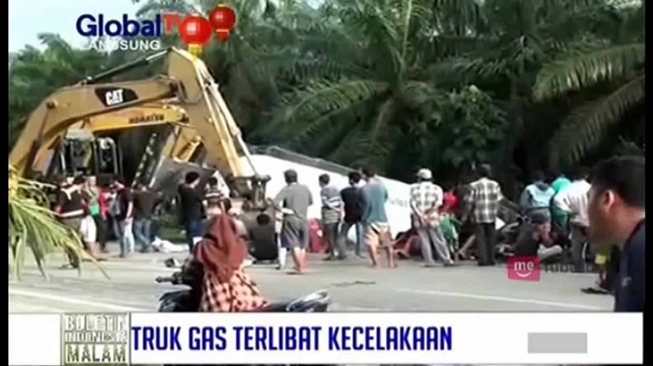 Truk Tanki Elpiji Tabrak Truk Sawit, 2 Orang Tewas