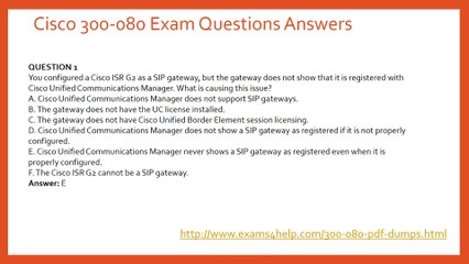 Cisco 300-080 Exam Dumps