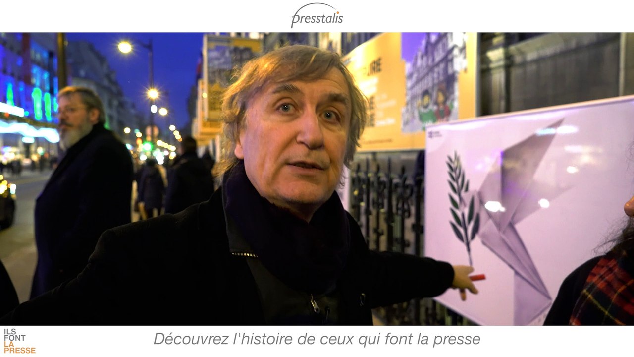 Exposition sur les grilles de l'Hotel de Ville de Paris: Plantu inaugure "Le dessin de presse dans tous ses Etats"