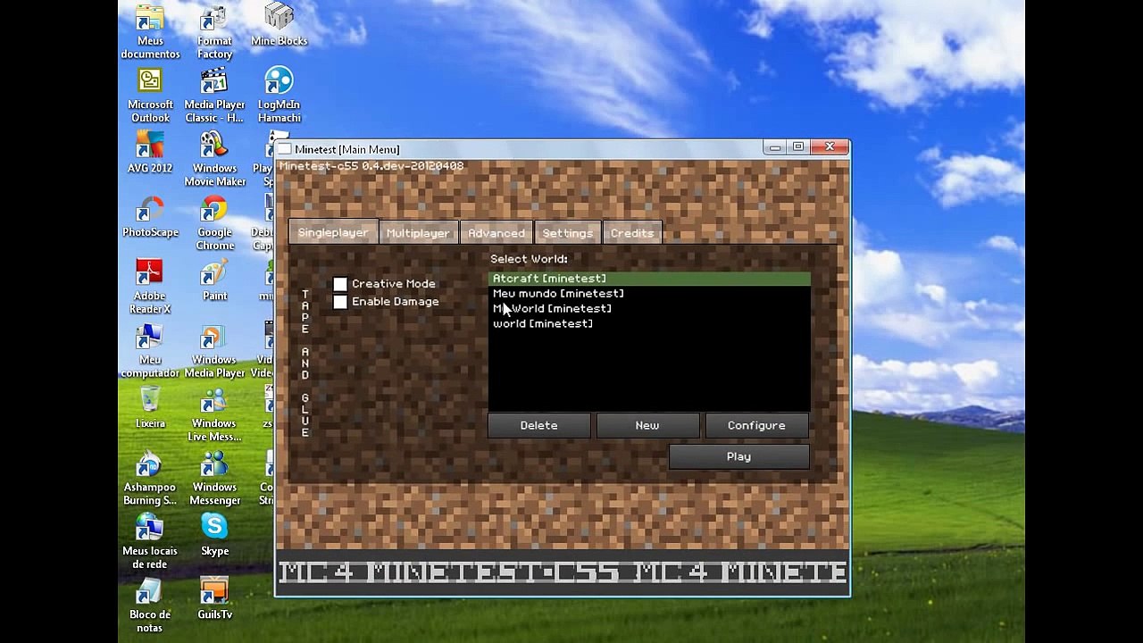 TUTORIAL MINETEST - COMO CRIAR UM SERVIDOR VIA HAMACHI (Ver. 0.4-dev)