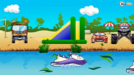 Coches para niños. Camión de Basura, Un Camion Monstruo, Camión. Caricaturas de carros