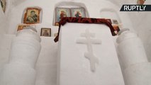 Siberian Man Builds Complete Russian Orthodox Church Out of Snow