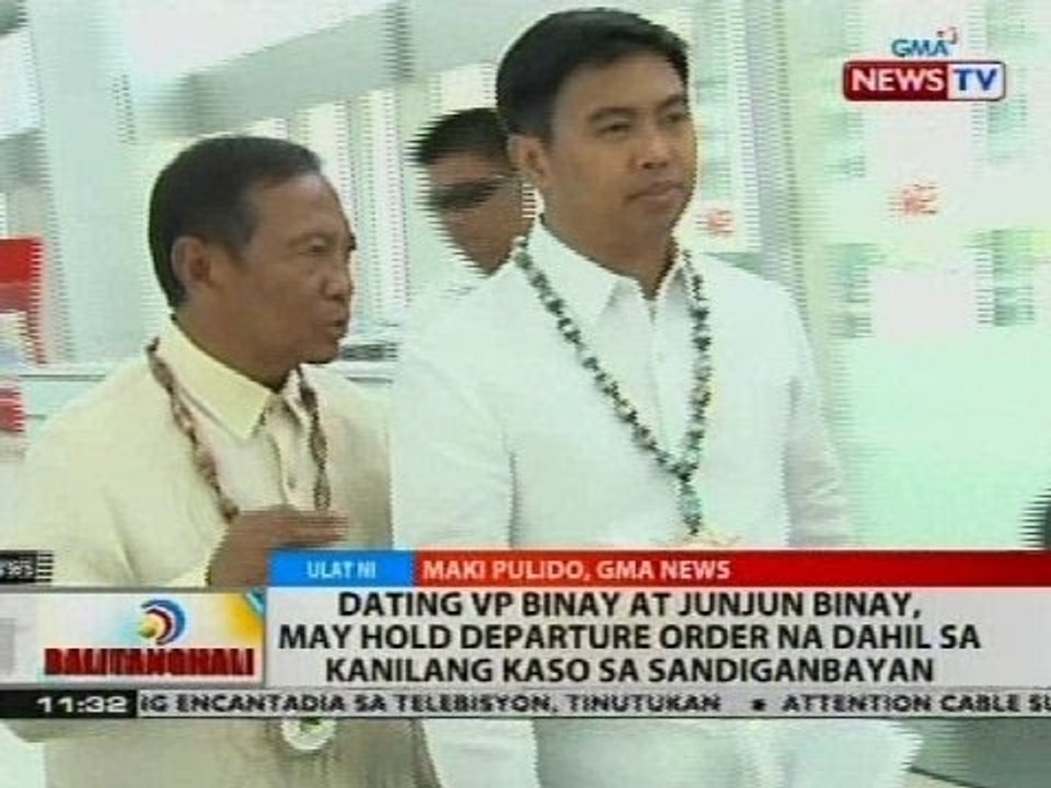 Dating VP Binay at Junjun Binay, may hold departure order na dahil sa kanilang kaso sa Sandiganbayan