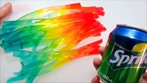 Como hacer tiras arcoiris de gominola con Sprite - Gelatina Arcoiris