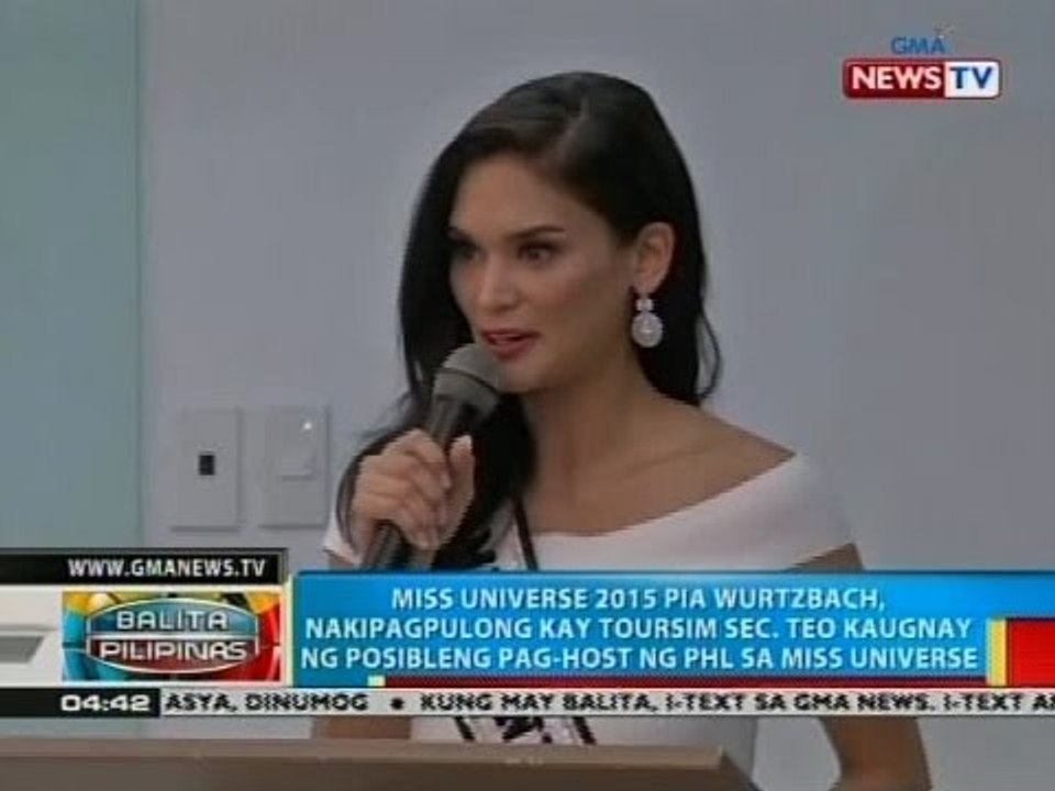 BP: Miss Universe 2015 Pia Wurtzbach, nakipagpulong kay tourism Sec. Teo