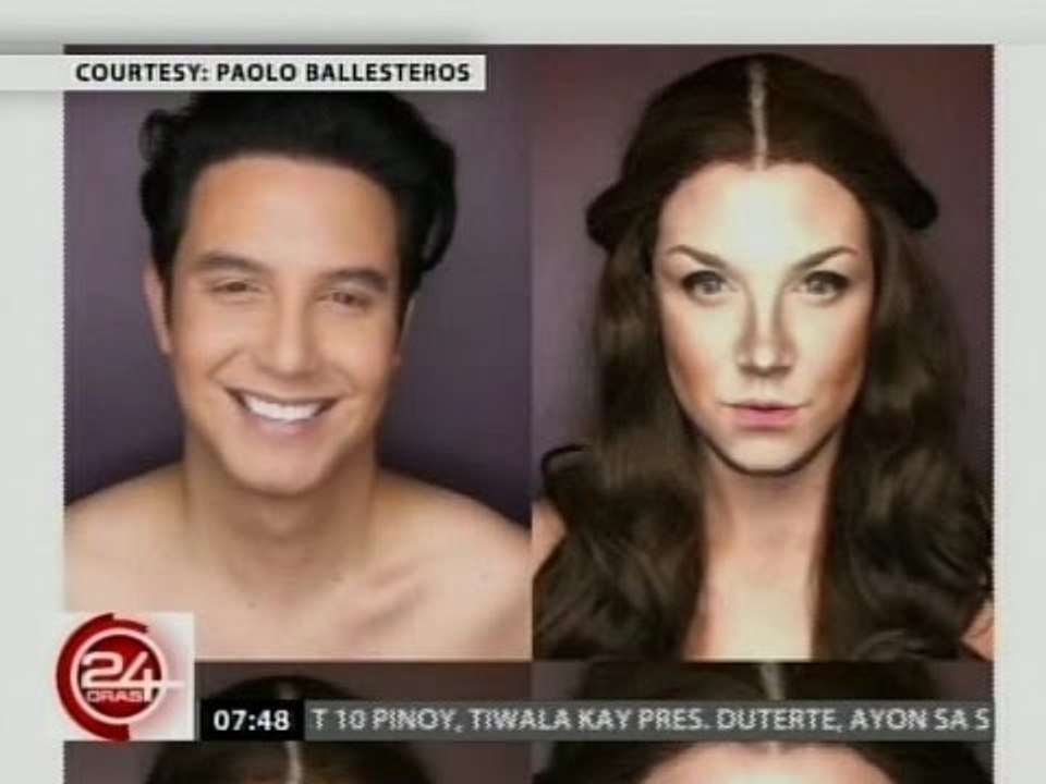24 Oras: Makeup transformations ni Paolo Ballesteros, napansin din ng "Time"