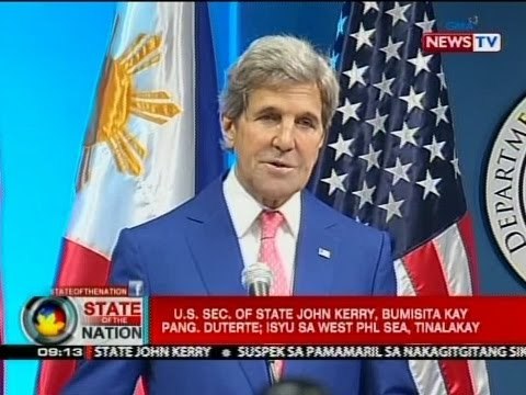 SONA: U.S. Sec. of State John Kerry, bumisita kay Pang. Duterte; isyu sa West Phl Sea, tinalakay
