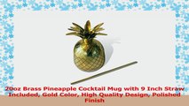 20oz Brass Pineapple Cocktail Mug with 9 Inch Straw Included Gold Color High Quality 6ef2cda5