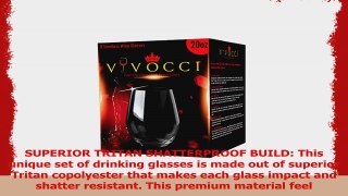 Vivocci Unbreakable Plastic Stemless Wine Glasses 20 oz  100 Tritan Heavy Base  8fcdae67