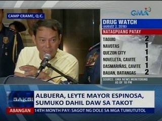 Saksi: Albuera, Leyte Mayor Espinosa, sumuko dahil daw sa takot