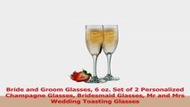 Bride and Groom Glasses 6 oz Set of 2 Personalized Champagne Glasses Bridesmaid Glasses 6f418680