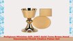 Religious Minister Gift 24KT Gold Tone Brass Hand Hammered Finish Chalice Paten Set 89d33217