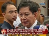 UB: Lacson: Bilang ng umano'y extrajudicial killings sa ilalim ng Duterte admin, umabot na sa 600