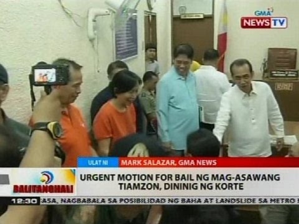 BT: Urgent motion for bail ng mag-asawang Tiamzon, dininig ng korte