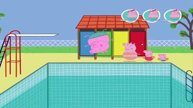 Свинка Пеппа и папа свин в бассейне