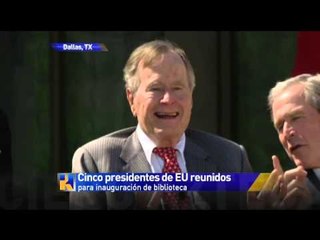 Presidentes de EU. se reúnen por inauguración de biblioteca George W. Bush