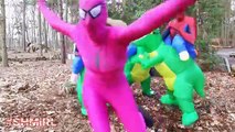 Spiderman T-Rex DINO DANCE & Pink Spidergirl Dino Dancing T-Rex -Fun Superhero in Real Life :)