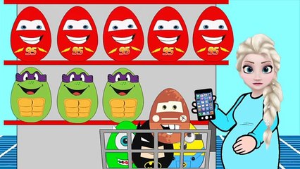 Minions Lightning McQueen Monsters Inc | Disney Frozen Elsa Surprise Eggs In A Basket #Animation
