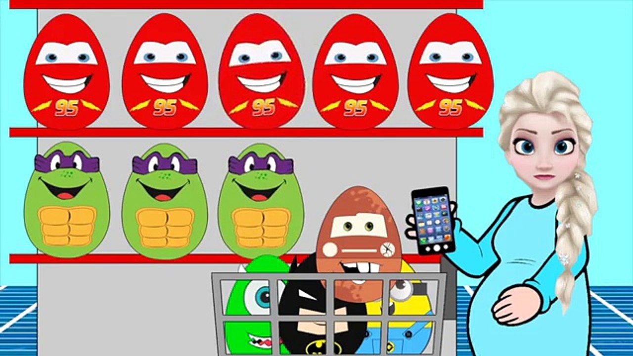 Minions Lightning McQueen Monsters Inc | Disney Frozen Elsa Surprise Eggs In A Basket #Animation