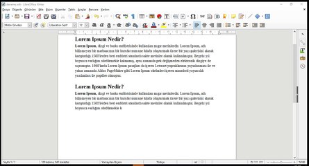 2 Ders- LİbreOffice Metin Bul Metin değiştir CTRL_F ve CTRL_H