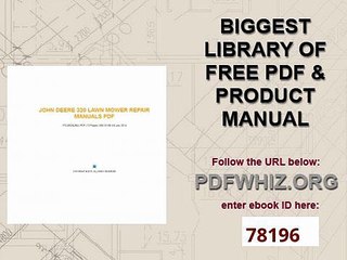 John Deere 320 Lawn Mower Repair Manuals PDF