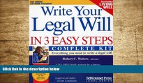READ book Write Your Legal Will in 3 Easy Steps - US: Everything you need to write a legal will