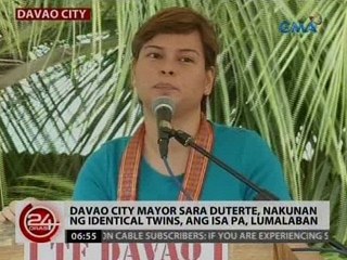 24 Oras: Mayor Sara Duterte, nakunan ng identical twins, ang isa pa, lumalaban