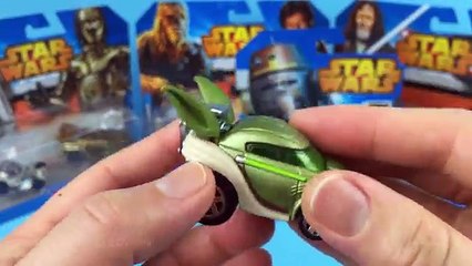 Download Video: Hot Wheels STAR WARS Character Cars Yoda Chopper Darth Vader Chewbacca Han Solo C-3PO Obi-Wan Kenobi