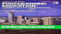 Read Ebook [PDF] Post-Licensing Education for Real Estate Salespersons (Post-Licensing Education