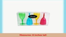 Set of 4 Colorful Plastic Wine or Water Glass Goblets 10 Ounce 8 Inch Red Yellow Green  aa295538