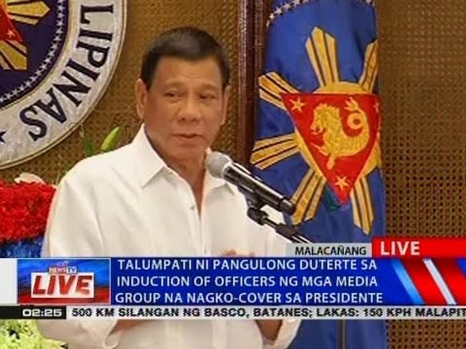 Talumpati ni Pang. Duterte sa Induction of Officers ng mga media group na nagko-cover sa presidente