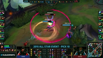 Korea (Faker Lee Sin) VS China (Rookie Azir) - All Star Los Angeles 2015